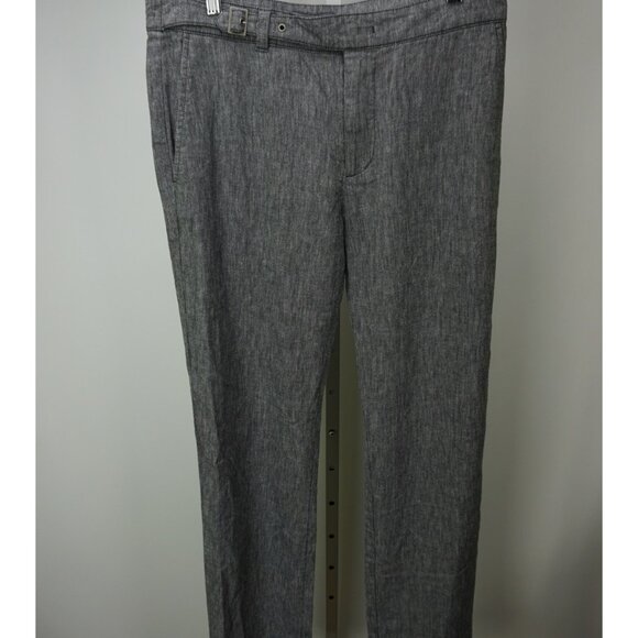 John Varvatos Gray Black River Slim Fit Ghurka Belt Cotton Pants Sz 32 New